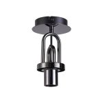 Urasawa 12cm Flush Ceiling Light, (FRAME ONLY), 1 x E27, Black Chrome