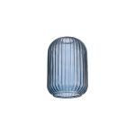 Urasawa 14cm Tubular Ribbed Glass (D), Petrol Blue