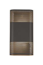 Goccia Wall Lamp With 160 x 305mm Mesh Oval Pattern Shade, 2 x 6.5W LED, 3000K, 900lm, IP65, Anthracite, 3yrs Warranty