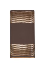 Goccia Wall Lamp With 160 x 305mm Mesh Oval Pattern Shade, 2 x 6.5W LED, 3000K, 900lm, IP65, Cacao, 3yrs Warranty
