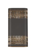 Goccia Wall Lamp With 160 x 305mm Mesh Waves Pattern Shade, 2 x 6.5W LED, 3000K, 900lm, IP65, Anthracite, 3yrs Warranty