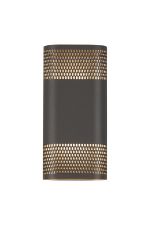 Goccia Wall Lamp With 125 x 260mm Mesh Oval Pattern Shade, 2 x 6.5W LED, 3000K, 900lm, IP65, Anthracite, 3yrs Warranty