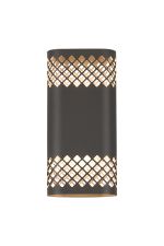 Goccia Wall Lamp With 125 x 260mm Mesh Diamond Pattern Shade, 2 x 6.5W LED, 3000K, 900lm, IP65, Anthracite, 3yrs Warranty
