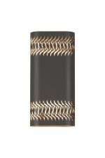 Goccia Wall Lamp With 125 x 260mm Mesh Waves Pattern Shade, 2 x 6.5W LED, 3000K, 900lm, IP65, Anthracite, 3yrs Warranty