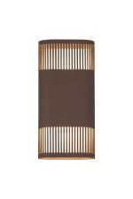Goccia Wall Lamp With 125 x 260mm Mesh Line Pattern Shade, 2 x 6.5W LED, 3000K, 900lm, IP65, Cacao, 3yrs Warranty