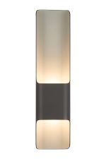 Goccia Wall Lamp With 125 x 508mm Offset Open Curve Shade, 2 x 6.5W LED, 3000K, 900lm, IP65, Anthracite, 3yrs Warranty