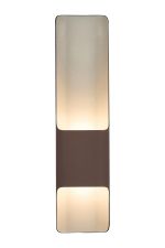 Goccia Wall Lamp With 125 x 508mm Offset Open Curve Shade, 2 x 6.5W LED, 3000K, 900lm, IP65, Cacao, 3yrs Warranty