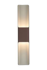 Goccia Wall Lamp With 125 x 670mm Even Open Curve Shade, 2 x 6.5W LED, 3000K, 900lm, IP65, Cacao, 3yrs Warranty