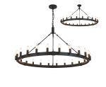 Stella 1.3m Semi Flush/Pendant, 24 Light E14, Satin Black (ITEM REQUIRES CONSTRUCTION)