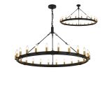 Stella 1.3m Semi Flush/Pendant, 24 Light E14, Satin Black/Brass (ITEM REQUIRES CONSTRUCTION)