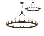 Stella 1.3m Semi Flush/Pendant, 24 Light E14, Satin Black/Matt Bronze (ITEM REQUIRES CONSTRUCTION)