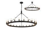 Stella 1.3m Semi Flush/Pendant, 24 Light E14, Satin Black/Pewter (ITEM REQUIRES CONSTRUCTION)
