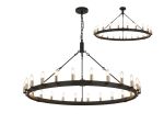 Stella 1.3m Semi Flush/Pendant, 24 Light E14, Satin Black/Satin Nickel (ITEM REQUIRES CONSTRUCTION)