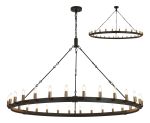 Stella 1.6m Semi Flush/Pendant, 30 Light E14, Satin Black/Gun Metal (ITEM REQUIRES CONSTRUCTION)