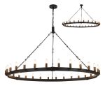 Stella 1.6m Semi Flush/Pendant, 30 Light E14, Satin Black/Matt Bronze (ITEM REQUIRES CONSTRUCTION)