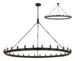 Stella 1.6m Semi Flush/Pendant, 30 Light E14, Satin Black/Pewter (ITEM REQUIRES CONSTRUCTION)
