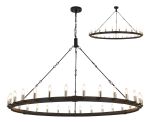 Stella 1.6m Semi Flush/Pendant, 30 Light E14, Satin Black/Polished Nickel (ITEM REQUIRES CONSTRUCTION)