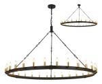 Stella 1.6m Semi Flush/Pendant, 30 Light E14, Satin Black/Satin Gold (ITEM REQUIRES CONSTRUCTION)