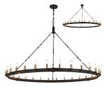 Stella 1.6m Semi Flush/Pendant, 30 Light E14, Satin Black/Satin Nickel (ITEM REQUIRES CONSTRUCTION)