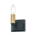 Stella Wall Lamp, 1 Light E14, Satin Black/Brass
