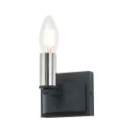 Stella Wall Lamp, 1 Light E14, Satin Black/Polished Nickel