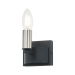 Stella Wall Lamp, 1 Light E14, Satin Black/Satin Nickel