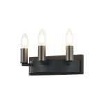 Stella Wall Lamp, 3 Light E14, Satin Black/Gun Metal