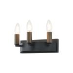 Stella Wall Lamp, 3 Light E14, Satin Black/Matt Bronze