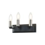 Stella Wall Lamp, 3 Light E14, Satin Black/Polished Nickel
