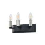 Stella Wall Lamp, 3 Light E14, Satin Black/Satin Nickel
