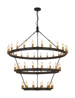 Stella 3 Tier 1.3m+97cm+66cm Pendant, 24+18+12 Light E14, Satin Black/Brass, (ITEM REQUIRES CONSTRUCTION/CONNECTION) Item Weight: 23kg