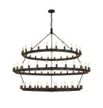 Stella 3 Tier 1.3m+1.6m+1.3m Pendant, 24+30+24 Light E14, Satin Black/Matt Bronze, (ITEM REQUIRES CONSTRUCTION/CONNECTION) Item Weight: 32kg