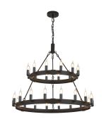 Stella 2 Tier 66cm+97cm Pendant, 12+18 Light E14, Satin Black/Pewter, (ITEM REQUIRES CONSTRUCTION/CONNECTION)