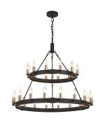 Stella 2 Tier 66cm+97cm Pendant, 12+18 Light E14, Satin Black/Satin Nickel, (ITEM REQUIRES CONSTRUCTION/CONNECTION)