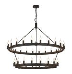 Stella 2 Tier 1.3m+97cm Pendant, 24+18 Light E14, Satin Black, (ITEM REQUIRES CONSTRUCTION/CONNECTION) Item Weight: 17kg