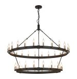 Stella 2 Tier 1.3m+97cm Pendant, 24+18 Light E14, Satin Black/Polished Nickel, (ITEM REQUIRES CONSTRUCTION/CONNECTION) Item Weight: 17kg