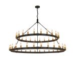 Stella 2 Tier 1.3m+1.6m Pendant, 24+30 Light E14, Satin Black/Brass, (ITEM REQUIRES CONSTRUCTION/CONNECTION) Item Weight: 22kg