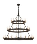 Stella 3 Tier 66cm+97cm+1.3m Pendant, 12+18+24 Light E14, Satin Black/Satin Nickel, (ITEM REQUIRES CONSTRUCTION/CONNECTION) Item Weight: 23kg