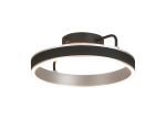 Chiara 40cm Round Ceiling, 36W LED, Remote Control Tuneable White 3000-6000K, 2200lm Black Faux Leather/Brushed Antique Silver, 3yrs Wrnty