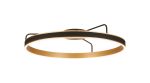 Chiara 80cm Round Ceiling, 70W LED, Remote Control Tuneable White 3000-6000K, 4200lm Black Faux Leather/Brushed Gold, 3yrs Wrnty