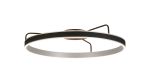 Chiara 80cm Round Ceiling, 70W LED, Remote Control Tuneable White 3000-6000K, 4200lm Black Faux Leather/Brushed Antique Silver, 3yrs Wrnty