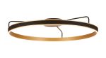 Chiara 1m Round Ceiling, 90W LED, Remote Control Tuneable White 3000-6000K, 4500lm Black Faux Leather/Brushed Gold, 3yrs Wrnty