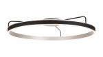 Chiara 1m Round Ceiling, 90W LED, Remote Control Tuneable White 3000-6000K, 4500lm Black Faux Leather/Brushed Antique Silver, 3yrs Wrnty