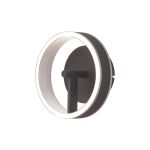 Chiara Wall Light, 18W LED, Remote Control Tuneable White 3000-6000K, 1100lm Black Faux Leather/Brushed Antique Silver, 3yrs Wrnty