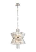 Vienna 35cm Round Pendant, 4 x E14, Polished Nickel/Clear