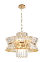 Vienna 70cm Round Pendant, 18 x E14, Brass/Clear