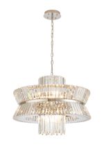 Vienna 70cm Round Pendant, 18 x E14, Polished Nickel/Clear