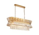 Vienna 1m Oval Pendant, 13 x E14, Brass/Clear