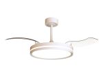 Villena M 49cm 30W LED Dimmable Ceiling Light With Built-In 28W DC Fan, 3000-5000K Remote Control, 4845lm, White, 5yrs Warranty