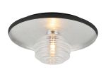 Ocaso 36cm Flush Ceiling/Wall Light, 1 Light G9, Gold Leaf/Coffee/Clear Rippled Glass Shade